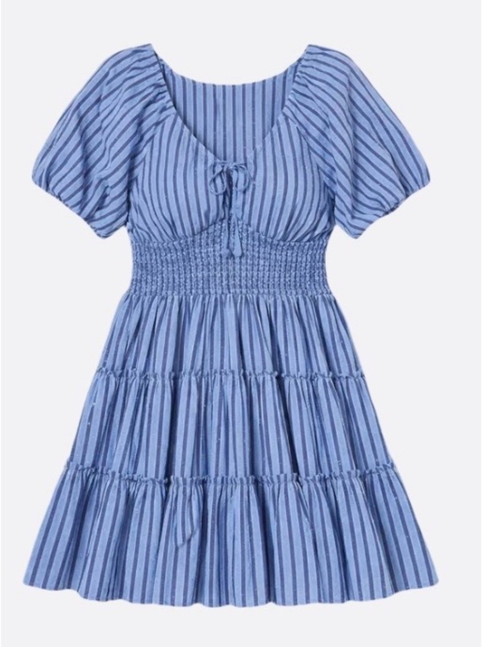 NWT torrid plus size 3 Belle Isle Puff Sleeve Mini Dress Winston Stripe Blue